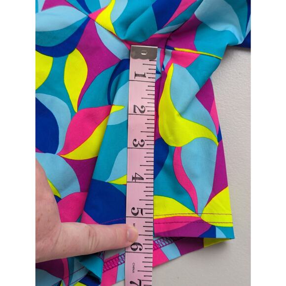 Lands End Multicolor Board Shorts Womens XL Bright Pink Blue Vibrant Neon Miami - Picture 7 of 7